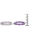 Image 3 : Plated Rhodium 4.80ctw Amethyst Earrings