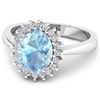 Image 2 : 14KT White Gold 0.96ct Aquamarine and Diamond Ring