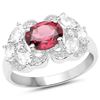 Image 1 : Sterling Silver 3.16ct Rhodolite and White Zircon Ring