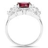 Image 2 : Sterling Silver 3.16ct Rhodolite and White Zircon Ring