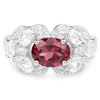 Image 3 : Sterling Silver 3.16ct Rhodolite and White Zircon Ring