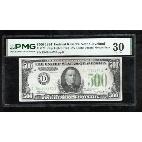 1934 $500 Cleveland FRN PMG 30