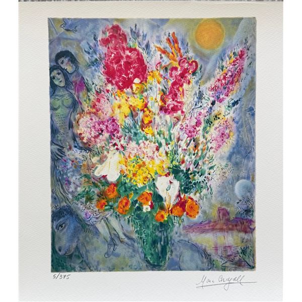 Marc Chagall ORIGINAL BOUQUET Limited Edition Facsimile Signed Giclee