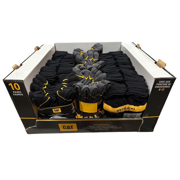 90 pairs of CAT Performance crew length socks - shoe size 8-12