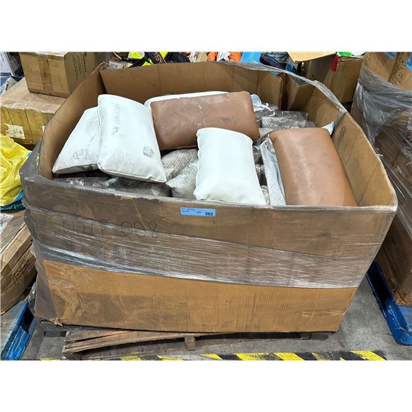 Pallet of leather cushions