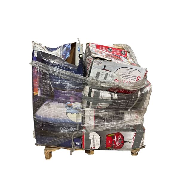 Pallet of Costco returns Water Sports equipment, sleeping bag