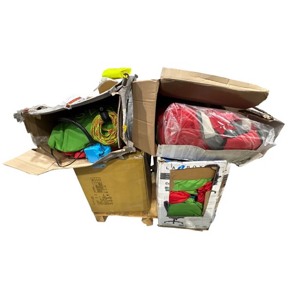 Pallet of Costco returns water sports equipment