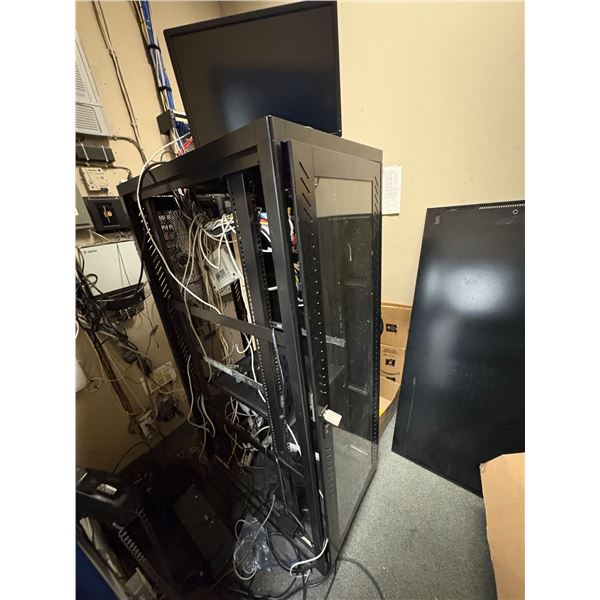 Room Lot of Misc - Office Supplies, Server Tower, Dell Monitor, Electronic Components, Etc.