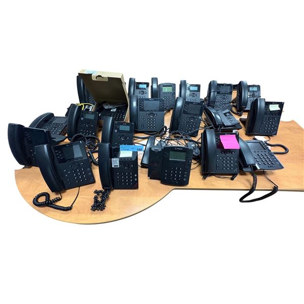Large Group of Assorted Office Phones - Polycom, Etc.