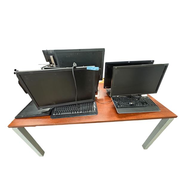 Group of Various Monitors & Keyboards - Viewsonic, BenQ, Etc,