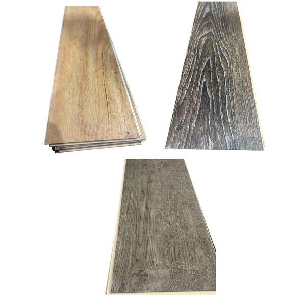 Pallet of Assorted Flooring Mostly Alaskan Yellow Cedar & Dark Indian Rosewood, Dawn Olive Grey