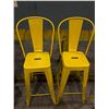 Image 2 : Group of 2 Yellow Bar Stool Chairs (46" H x 12" D)