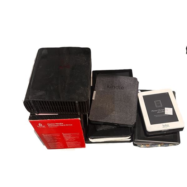 Group of Electronics - Koho Readers, Kindles, Networth Hard Drive, Etc.