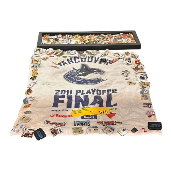 2011 Canucks Playoff Final Towel w/Various Pins