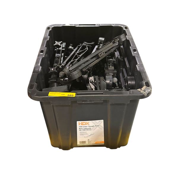 Tote of Assorted camera gear and mounts