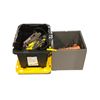 Image 1 : Bin of Various Rigid Equip. - Drill, Battery Charger w/Battery & Battery Dual Charger