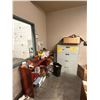 Image 1 : Room Lot of Assorted Misc - Office Desk, Filing Cabinet, Storage Shelf w/Contents (Electronics Not I