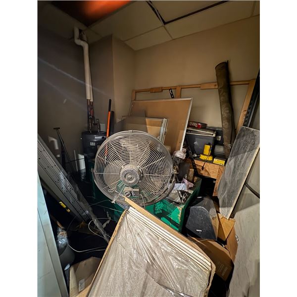 Room Lot of Misc - Fan, Snowshovel, Pin Boards, Etc.