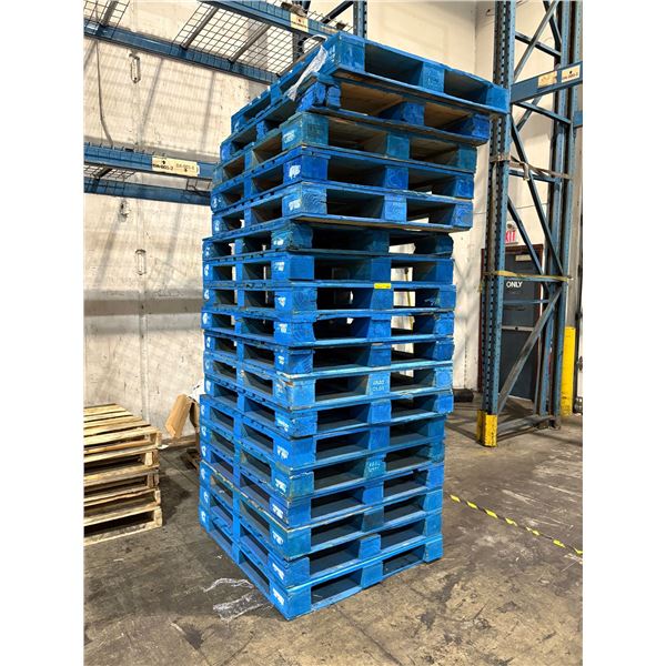 Group of blue pallets