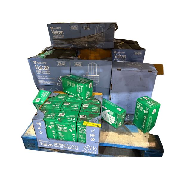 Pallet of XL size Vulcan nitrile gloves