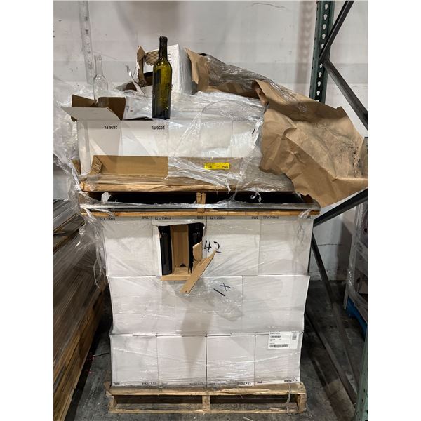 Pallet of glass bottles - 750ml wine bottles & clear glass bottles