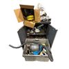 Image 1 : Group of assorted items - tools, shipping straps, cabinet etc.