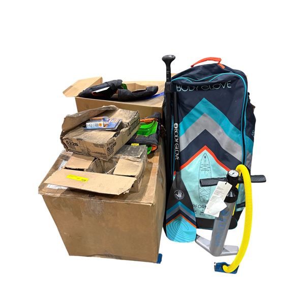 Pallet of Costco returns watersports rafts & gear - includes new personal flotation devices