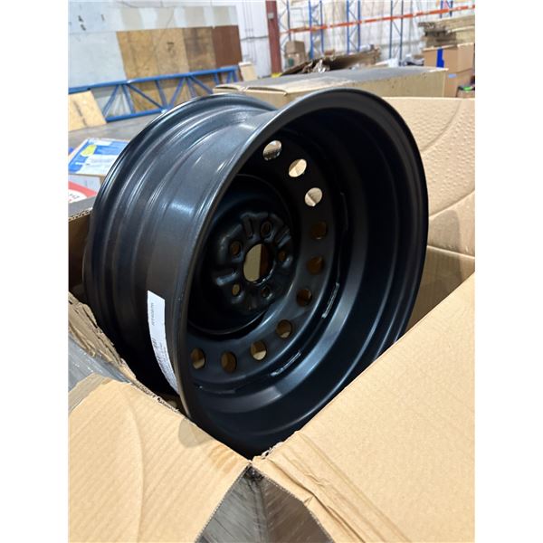 Pallet of new 16x6.5 5 x 100 black steel rims