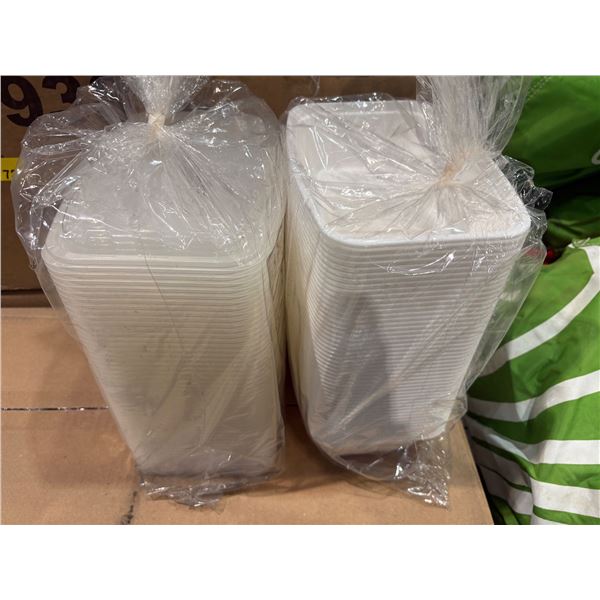 Pallet of 38oz rectangle takeout food containers with lids