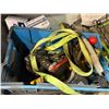 Image 3 : Metal cabinet with contents - straps, tools, warehouse supplies