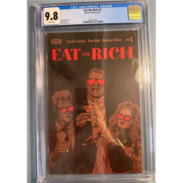 Eat the Rich #1 CGC 9.8 NM/M Boom! Studios 8/21 Kevin Tong Cover