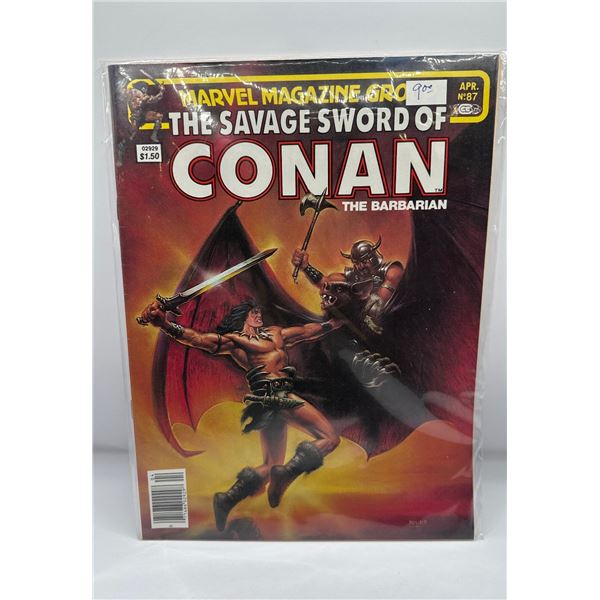 The Savage Sword of Conan #87 (Marvel Magazine, Apr 1983) John Pound Cover