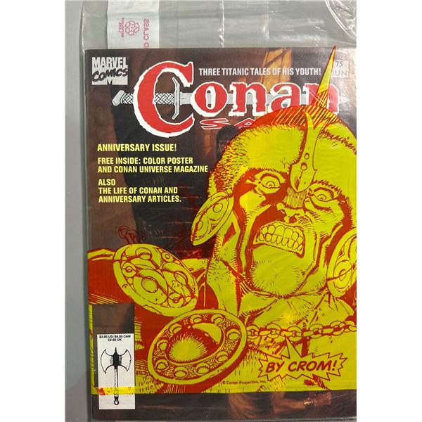 Conan Saga #75 Anniversary Issue w/ Poster & Magazine (Marvel, 1993)