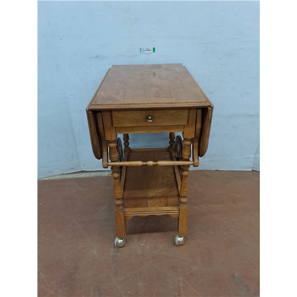 * Vintage 'Ethan Allan' Maple Finish Wagon-Style Tea Cart w/Drop Ends - 25x17x29" - Cannot Ship