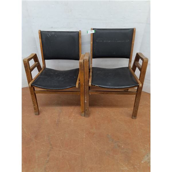 * (2) MCM Wooden Adult Size Stack Chairs - Some Damage - Pickup Only