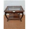 Image 1 : * 'French Country Design' Coffee Table w/Glass Tray Top - 27x20x22" - Cannot Ship