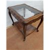 Image 3 : * 'French Country Design' Coffee Table w/Glass Tray Top - 27x20x22" - Cannot Ship