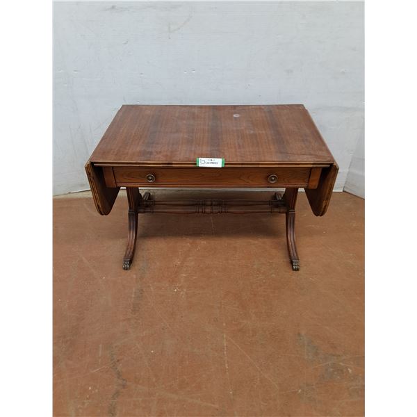 * Antique Mahogany "Victorian Style" Drop-Leaf Console Table - 29x18x18" Compact - Cannot Ship