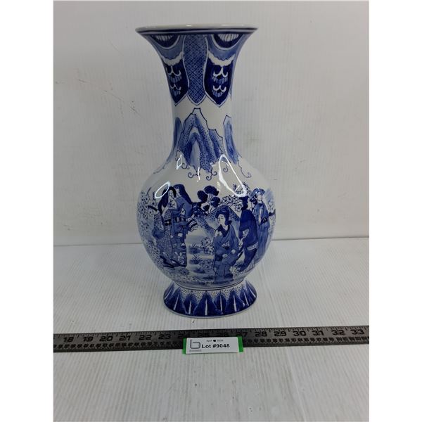 Chinese Blue-White Porcelain Vase - 14" High