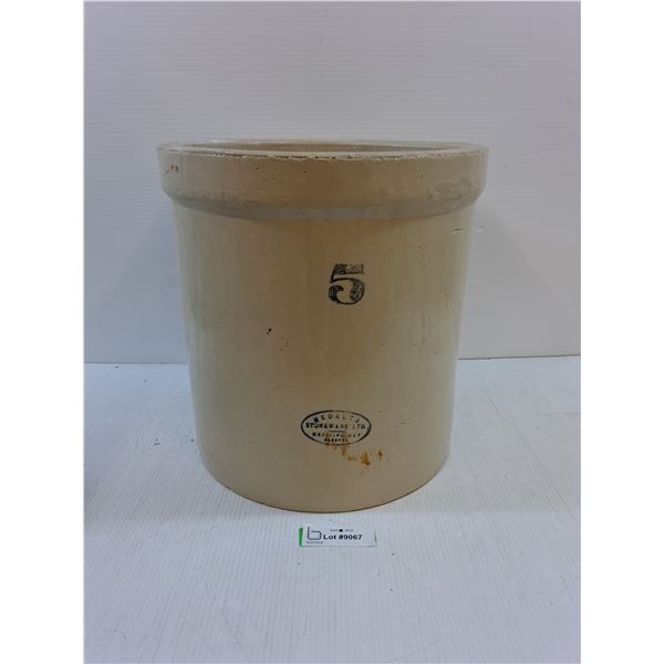 Medalta #5 Crock-no cracks, couple chips as shown in picture