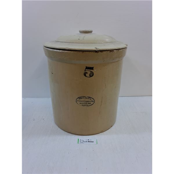 Medalta #5 Crock with Lid-No cracks, some chips as shown in pictures