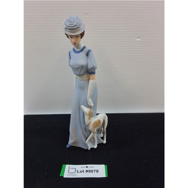 Royal Dux Bohemia Lady with Greyhound Figure