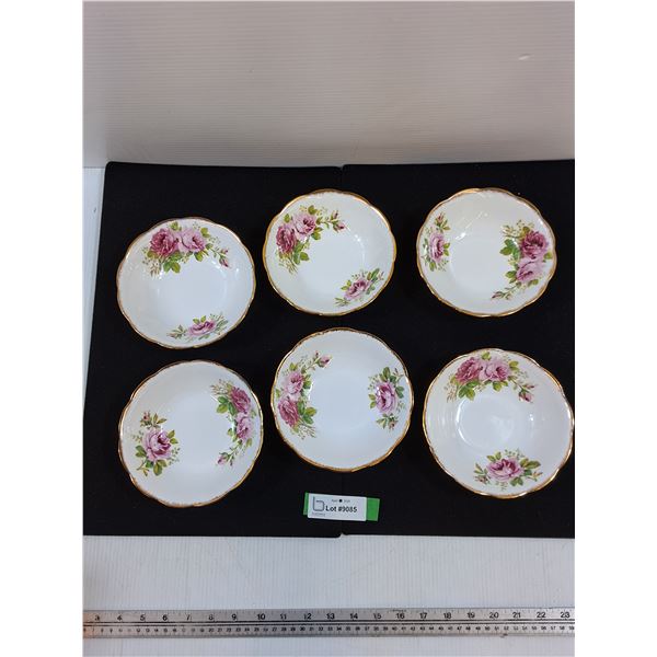 (6) Royal Albert American Beauty 6.25" Soup Bowls