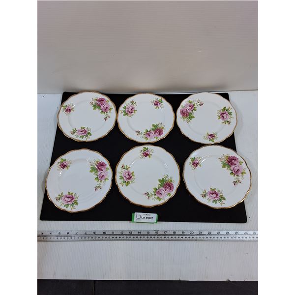 (6) Royal Albert American Beauty 8.25" Plates