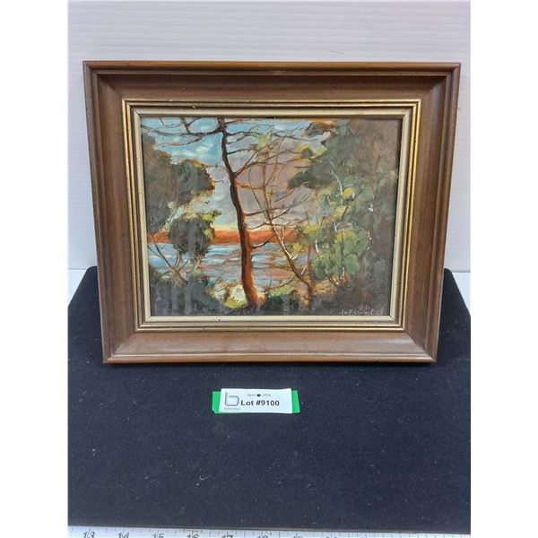 Hans Herold Painting-Kimbal Lake, SK-11"x13" outer frame measurement