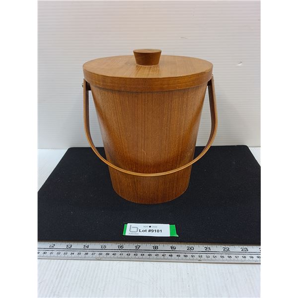 MCM Wood and Aluminum Ice Bucket