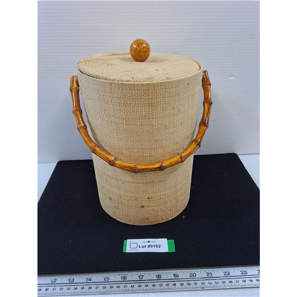 MCM Canvas and Bamboo Ice Bucket