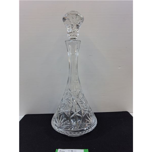 Large Crystal Wine Decanter-couple chips on stopper