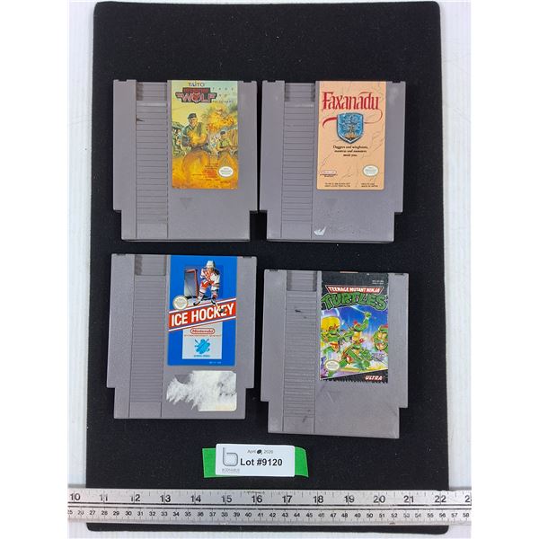 TMNT, Operation Wolf, Faxanadu, Ice Hockey Game Cartridges-Cannot Guarantee Authenticity