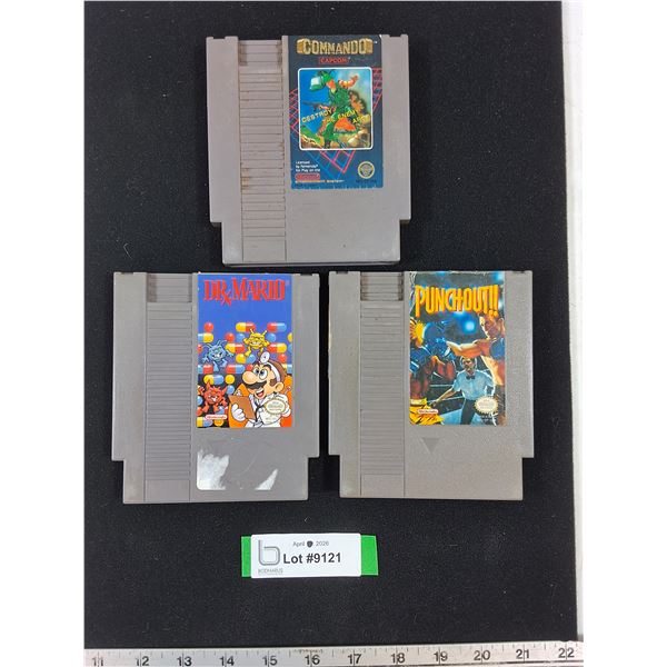Dr. Mario, Punch-out, Commando Game Cartridges-Cannot Garantee Authenticity